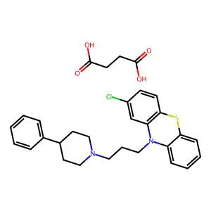 Phenothiazine, 2-chloro-10-(3-(4-phenylpiperidino)propyl)-, succinate, hydrate (1:1:1) structure
