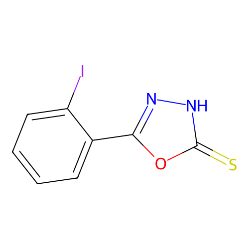 5-(2-Iodophenyl)-1,3,4-oxadiazole-2(3H)-thione structure