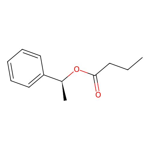 Butanoic acid, (1S)-1-phenylethyl ester structure