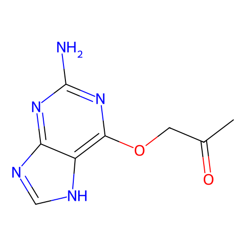 1-[(2-amino-9H-purin-6-yl)oxy]propan-2-one structure