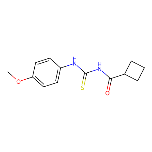 N-[(4-methoxyphenyl)carbamothioyl]cyclobutanecarboxamide structure