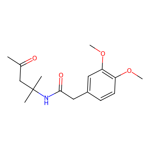 2-(3,4-dimethoxyphenyl)-N-(2-methyl-4-oxopentan-2-yl)acetamide structure