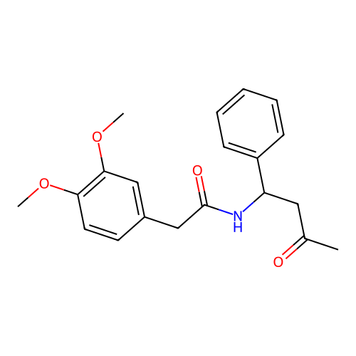 2-(3,4-dimethoxyphenyl)-N-(3-oxo-1-phenylbutyl)acetamide structure