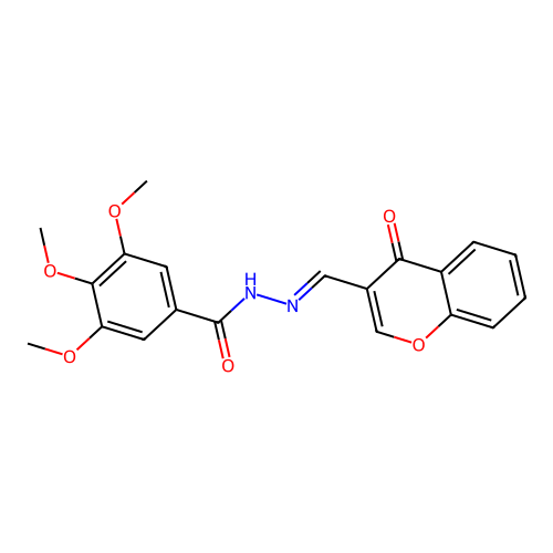 3,4,5-trimethoxy-N-[(E)-(4-oxochromen-3-yl)methylideneamino]benzamide structure