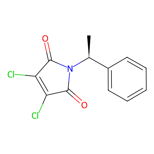 3,4-dichloro-1-[(1S)-1-phenylethyl]pyrrole-2,5-dione structure