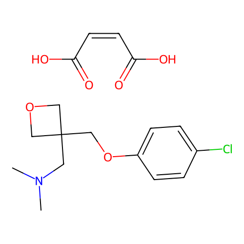 3-Oxetanemethylamine, 3-((p-chlorophenoxy)methyl)-N,N-dimethyl-, maleate structure