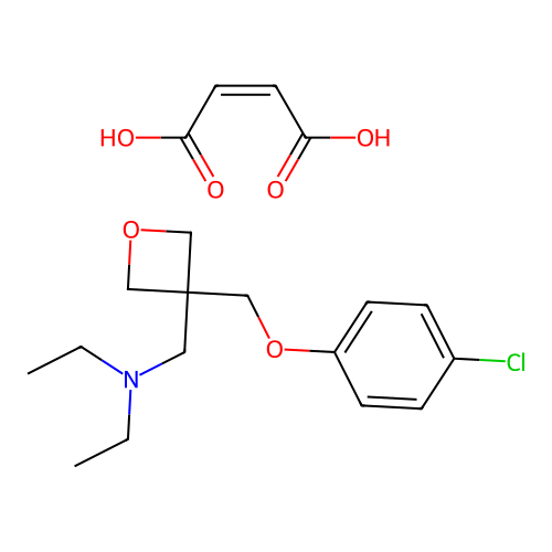 3-Oxetanemethylamine, 3-((p-chlorophenoxy)methyl)-N,N-diethyl-, maleate structure