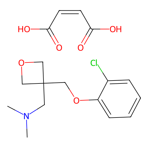 3-Oxetanemethylamine, 3-((o-chlorophenoxy)methyl)-N,N-dimethyl-, maleate structure