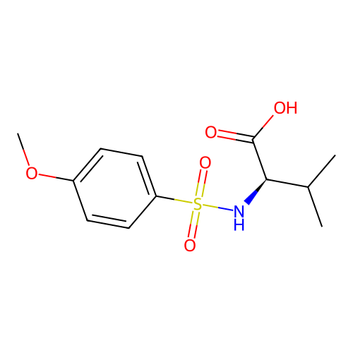 N-[4-methoxybenzenesulfonyl]-(D)-valine structure