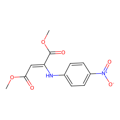 Dimethyl (2Z)-2-(4-nitroanilino)-2-butenedioate structure