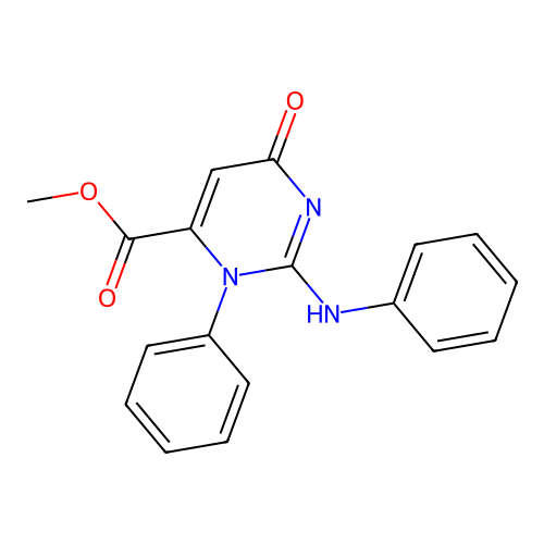 methyl 2-anilino-6-oxo-3-phenylpyrimidine-4-carboxylate structure