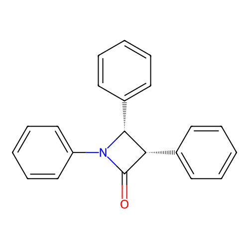 2-Azetidinone, 1,3,4-triphenyl-, cis- structure