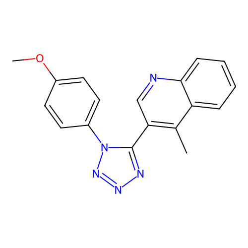 3-[1-(4-methoxyphenyl)-1H-tetraazol-5-yl]-4-methylquinoline structure