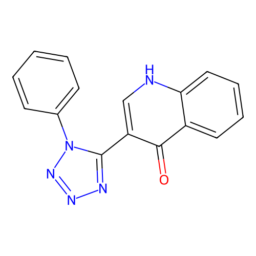 3-(1-phenyl-1H-tetraazol-5-yl)-4(1H)-quinolinone structure