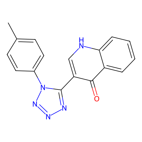 3-[1-(4-methylphenyl)-1H-tetraazol-5-yl]-4(1H)-quinolinone structure