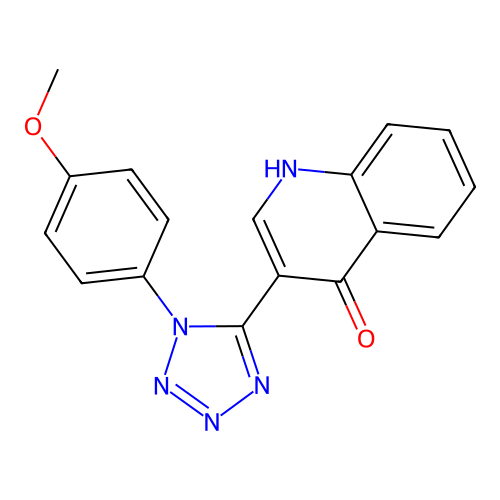 3-[1-(4-methoxyphenyl)-1H-tetraazol-5-yl]-4(1H)-quinolinone structure