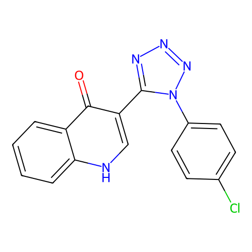 3-[1-(4-chlorophenyl)-1H-tetraazol-5-yl]-4(1H)-quinolinone structure