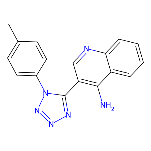 3-[1-(4-Methylphenyl)tetrazol-5-yl]quinolin-4-amine structure