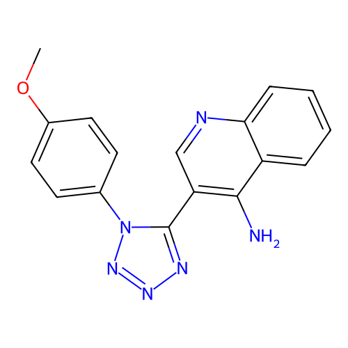 3-[1-(4-Methoxyphenyl)tetrazol-5-yl]quinolin-4-amine structure