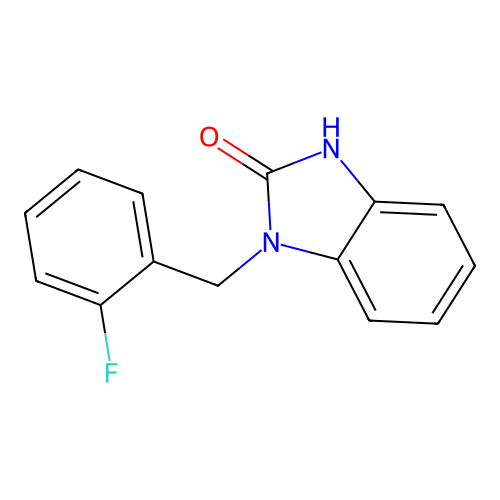 1-[(2-fluorophenyl)methyl]-2,3-dihydro-1H-1,3-benzodiazol-2-one structure