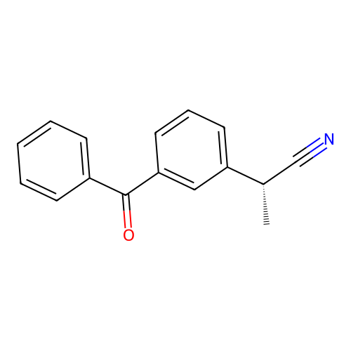 2-(3-Benzoylphenyl)propionitrile, (R)- structure