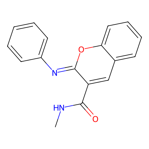 (2Z)-N-methyl-2-(phenylimino)-2H-chromene-3-carboxamide structure