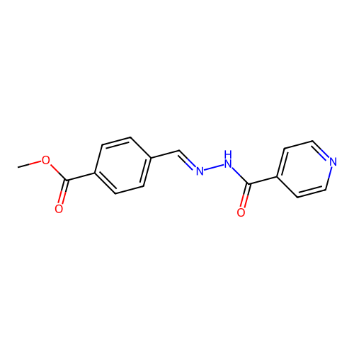 methyl 4-{(E)-[2-(pyridin-4-ylcarbonyl)hydrazinylidene]methyl}benzoate structure