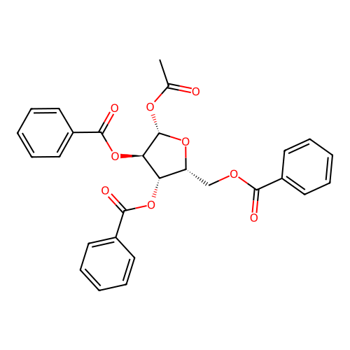 [(2R,3S,4R,5S)-5-acetyloxy-3,4-dibenzoyloxyoxolan-2-yl]methyl benzoate structure