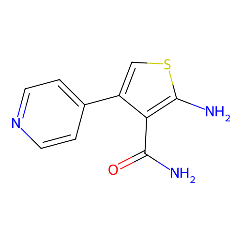 2-Amino-4-pyridin-4-yl-thiophene-3-carboxylic acid amide structure