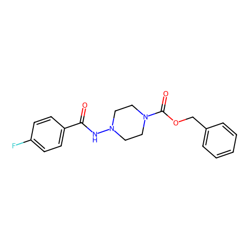N-(4-benzyloxycarbonyl-1-piperazinyl)-p-fluorobenzamide structure