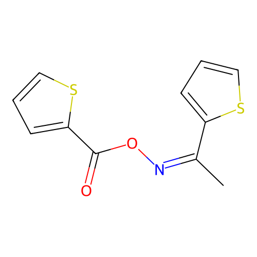 1-(2-thienyl)ethanone O-(2-thienylcarbonyl)oxime structure