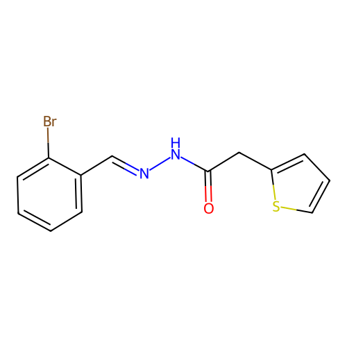 N'-[(E)-(2-bromophenyl)methylidene]-2-(2-thienyl)acetohydrazide structure