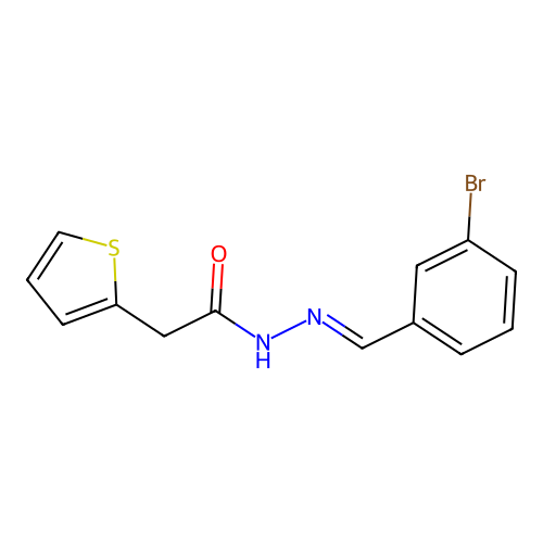 N'-[(E)-(3-bromophenyl)methylidene]-2-(2-thienyl)acetohydrazide structure