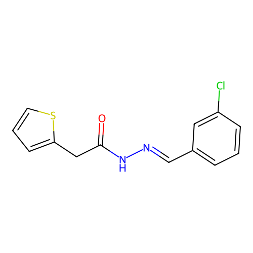 N'-[(E)-(3-chlorophenyl)methylidene]-2-(2-thienyl)acetohydrazide structure