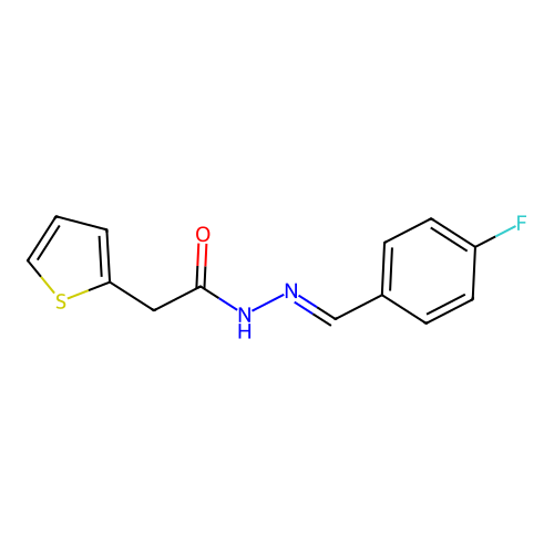 N'-[(E)-(4-fluorophenyl)methylidene]-2-(thiophen-2-yl)acetohydrazide structure