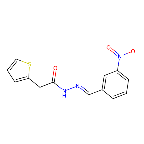 N'-[(E)-(3-nitrophenyl)methylidene]-2-(2-thienyl)acetohydrazide structure