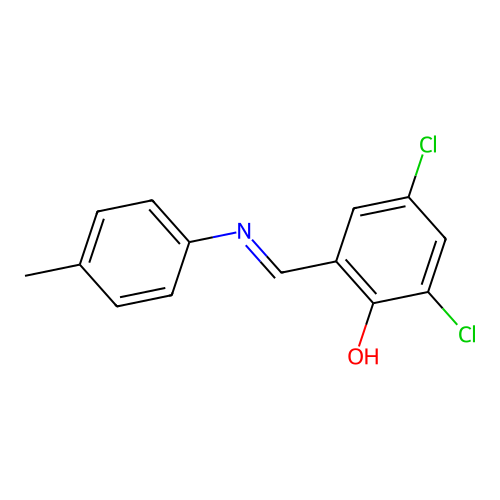 2,4-Dichloro-6-{[(4-methylphenyl)imino]methyl}phenol structure