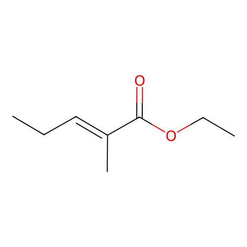 Ethyl 2-methyl-2-pentenoate, (2E)- structure