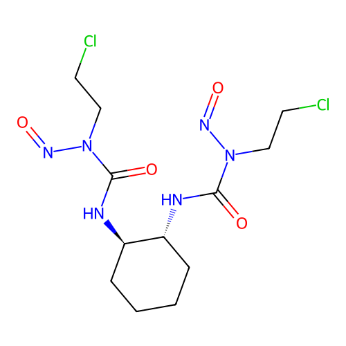N',N'''-Cyclohexane-1,2-diylbis[N-(2-chloroethyl)-N-nitrosocarbamimidic acid] structure