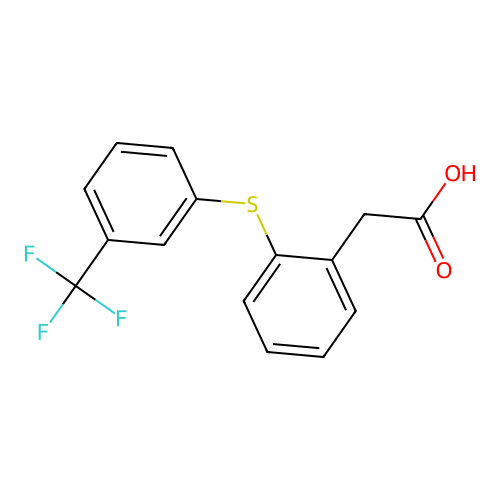(2-{[3-(Trifluoromethyl)phenyl]sulfanyl}phenyl)acetic acid structure