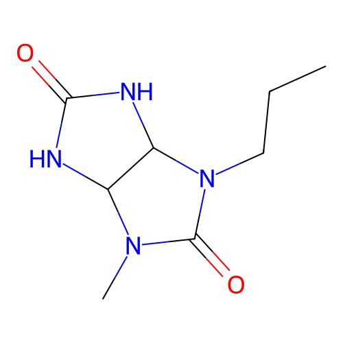 1-methyl-3-propyltetrahydroimidazo[4,5-d]imidazole-2,5(1H,3H)-dione structure