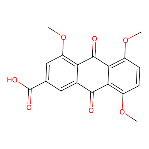 2-Anthracenecarboxylic acid, 9,10-dihydro-4,5,8-trimethoxy-9,10-dioxo- structure