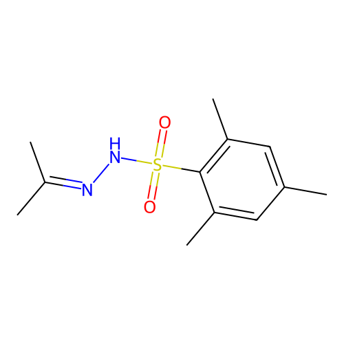 Mesitylenesulfonic isopropylidenehydrazide structure