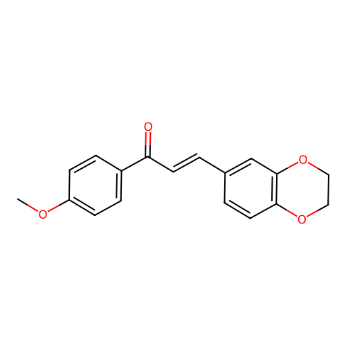 (2E)-3-(2,3-dihydro-1,4-benzodioxin-6-yl)-1-(4-methoxyphenyl)-2-propen-1-one structure