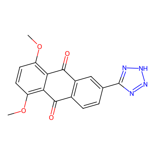 9,10-Anthracenedione, 1,4-dimethoxy-6-(1H-tetrazol-5-yl)- structure