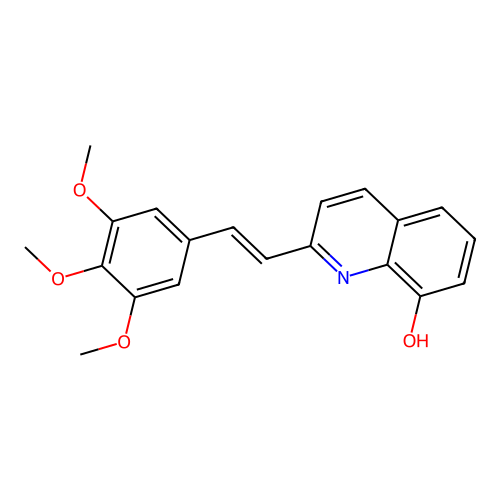 2-[(E)-2-(3,4,5-trimethoxyphenyl)ethenyl]quinolin-8-ol structure