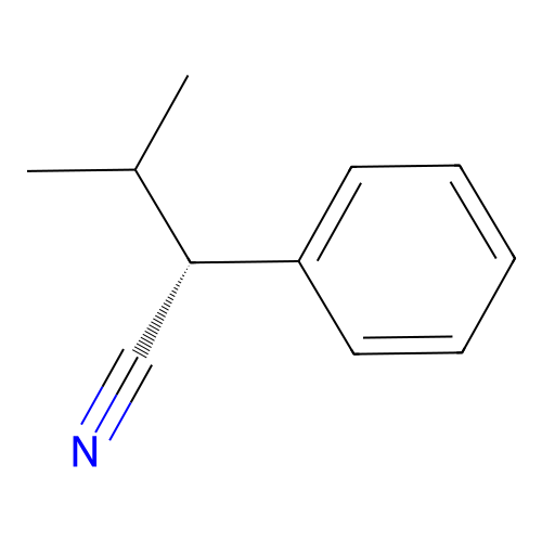 (2R)-3-methyl-2-phenylbutanenitrile structure