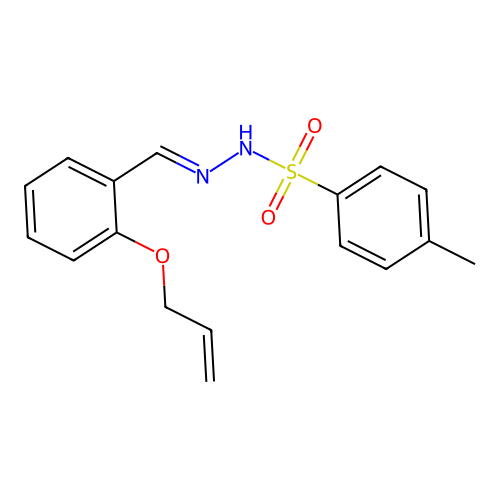 4-methyl-N-[(2-prop-2-enoxyphenyl)methylideneamino]benzenesulfonamide structure