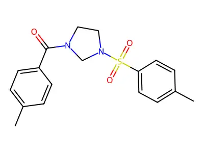 (4-Methylphenyl)-[3-(4-methylphenyl)sulfonylimidazolidin-1-yl]methanone structure