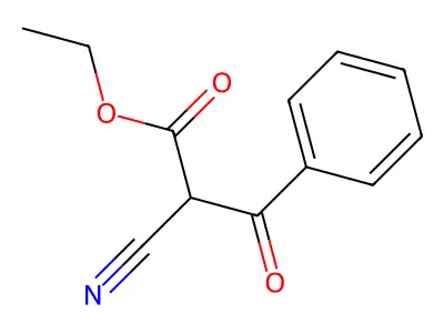 Ethyl 2-cyano-3-oxo-3-phenylpropanoate structure